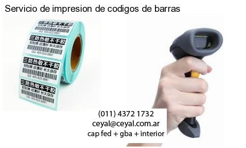 Servicio de impresion de codigos de barras