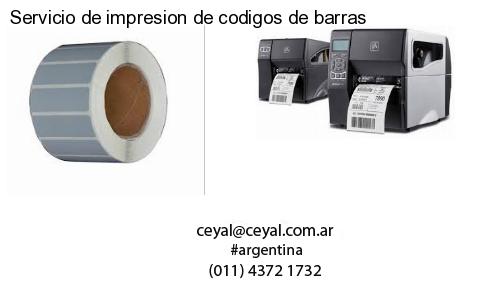 Servicio de impresion de codigos de barras