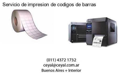 Servicio de impresion de codigos de barras