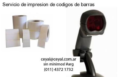 Servicio de impresion de codigos de barras