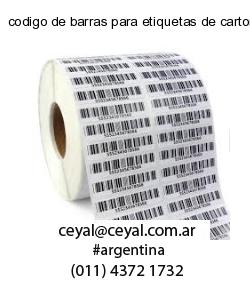 codigo de barras para etiquetas de carton