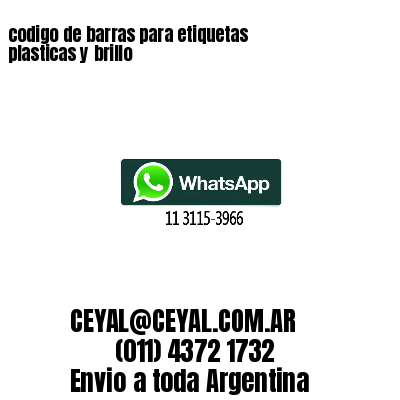 codigo de barras para etiquetas plasticas y brillo 