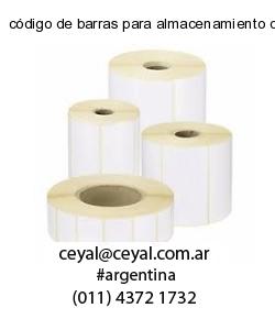 código de barras para almacenamiento de productos