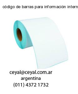 código de barras para información interna