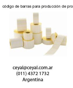 código de barras para producción de productos