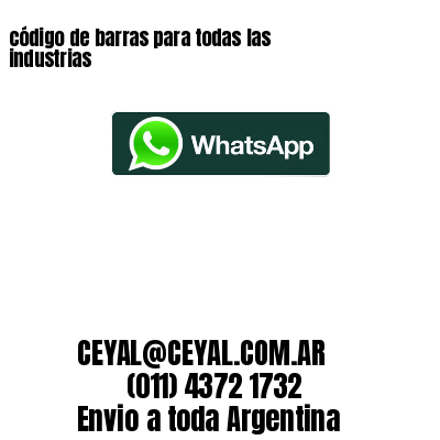 código de barras para todas las industrias 