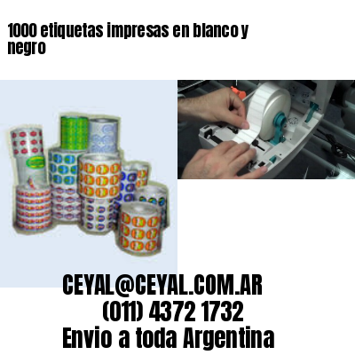 1000 etiquetas impresas en blanco y negro