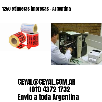 1250 etiquetas impresas – Argentina