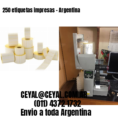 250 etiquetas impresas – Argentina