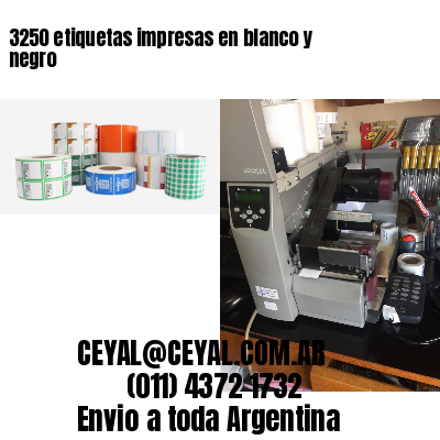 3250 etiquetas impresas en blanco y negro