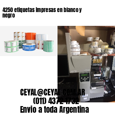 4250 etiquetas impresas en blanco y negro