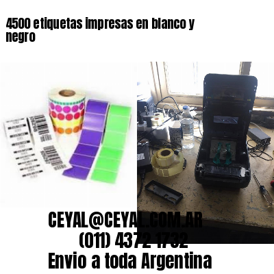 4500 etiquetas impresas en blanco y negro