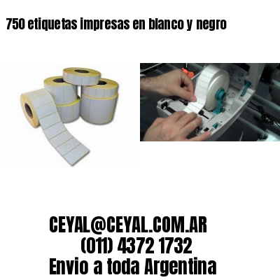 750 etiquetas impresas en blanco y negro