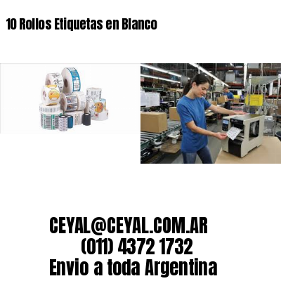 10 Rollos Etiquetas en Blanco