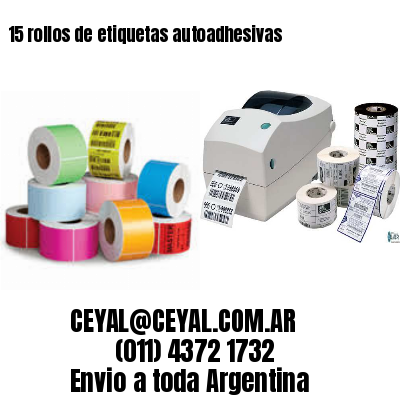 15 rollos de etiquetas autoadhesivas