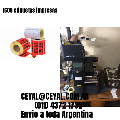 1600 etiquetas impresas
