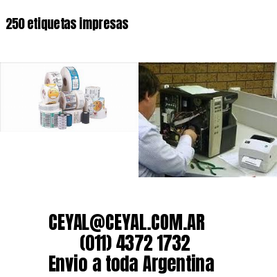 250 etiquetas impresas