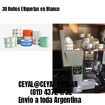 30 Rollos Etiquetas en Blanco