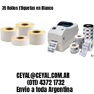 35 Rollos Etiquetas en Blanco