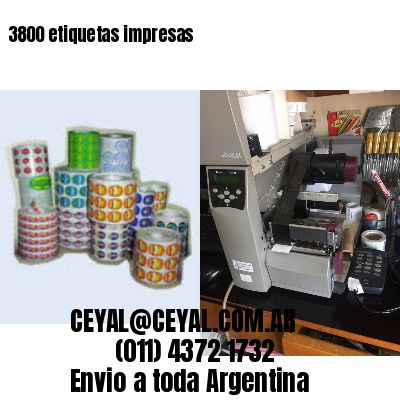 3800 etiquetas impresas