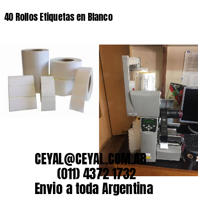 40 Rollos Etiquetas en Blanco
