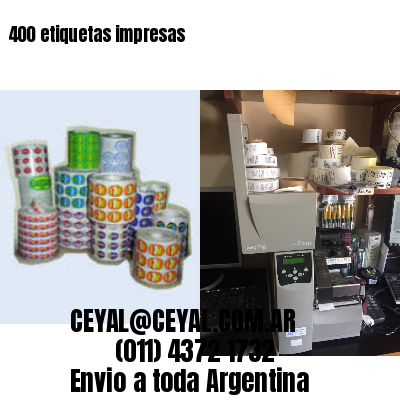 400 etiquetas impresas