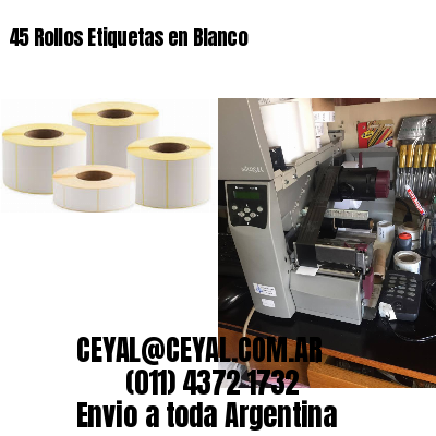 45 Rollos Etiquetas en Blanco