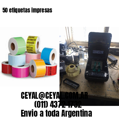 50 etiquetas impresas