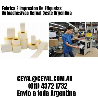 Fabrica E Impresion De Etiquetas Autoadhesivas Bernal Oeste Argentina