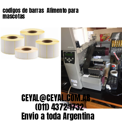 codigos de barras 	Alimento para mascotas