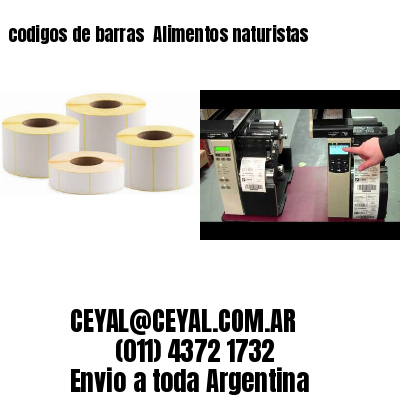 codigos de barras 	Alimentos naturistas