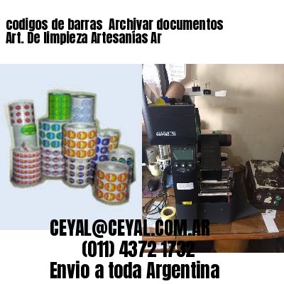 codigos de barras 	Archivar documentos Art. De limpieza Artesanías Ar