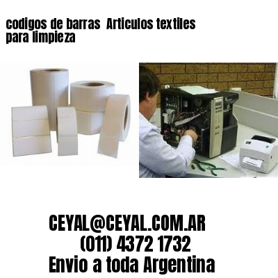 codigos de barras 	Articulos textiles para limpieza