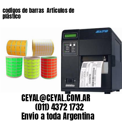 codigos de barras 	Artículos de plástico