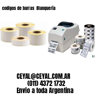 codigos de barras 	Blanquería