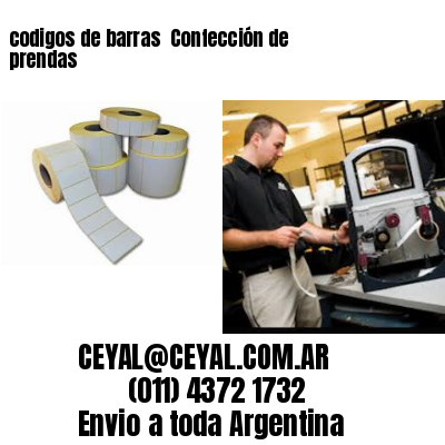 codigos de barras 	Confección de prendas