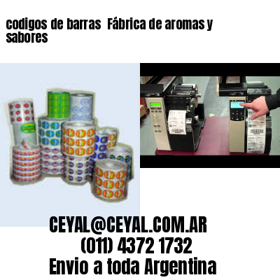 codigos de barras 	Fábrica de aromas y sabores
