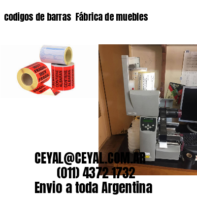 codigos de barras 	Fábrica de muebles
