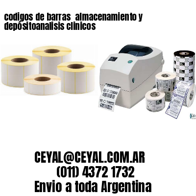 codigos de barras 	almacenamiento y depósitoanalisis clinicos