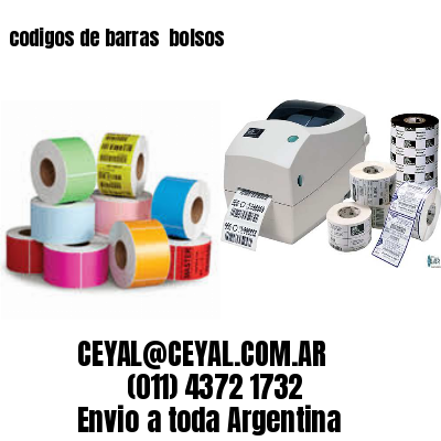 codigos de barras 	bolsos