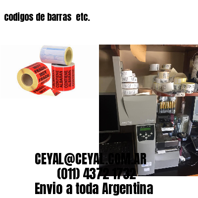 codigos de barras 	etc.
