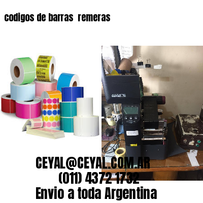 codigos de barras 	remeras
