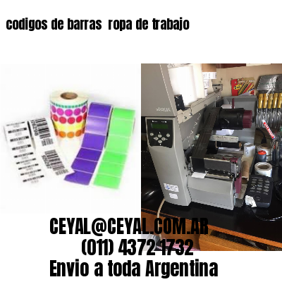 codigos de barras 	ropa de trabajo