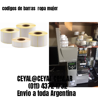 codigos de barras 	ropa mujer