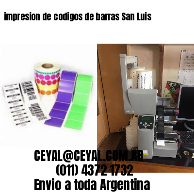 impresion de codigos de barras San Luis