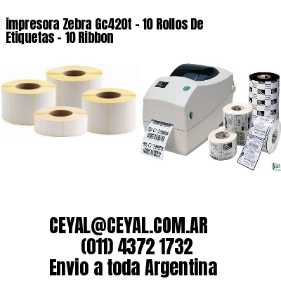 impresora Zebra Gc420t – 10 Rollos De Etiquetas – 10 Ribbon