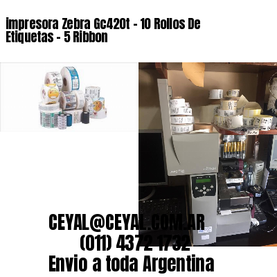 impresora Zebra Gc420t – 10 Rollos De Etiquetas – 5 Ribbon