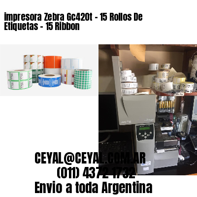 impresora Zebra Gc420t – 15 Rollos De Etiquetas – 15 Ribbon