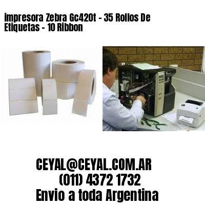 impresora Zebra Gc420t – 35 Rollos De Etiquetas – 10 Ribbon