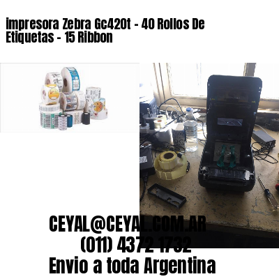 impresora Zebra Gc420t – 40 Rollos De Etiquetas – 15 Ribbon